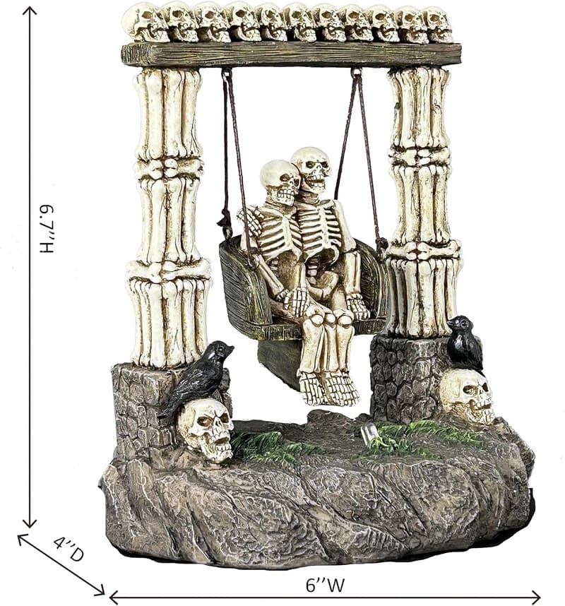 Halloween Skeleton Couple LED Decoration on Roman Pillars