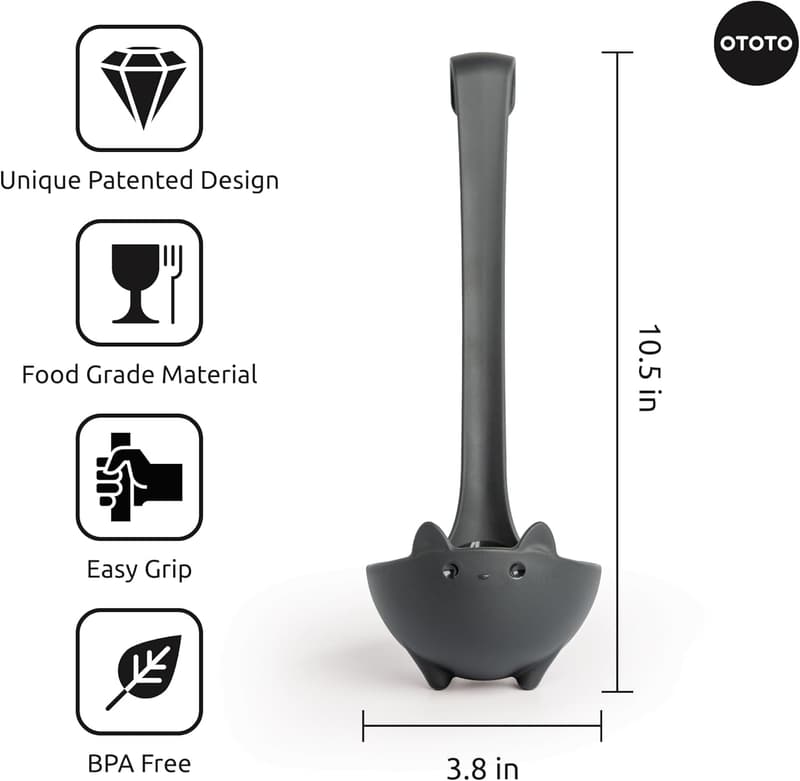 Halloween Black Cat Soup Ladle - Cute Kitchen Accessory for Cat Lovers