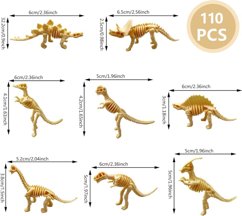 Dinosaur Fossil Skeleton Toys - 110PCS for Birthday Parties