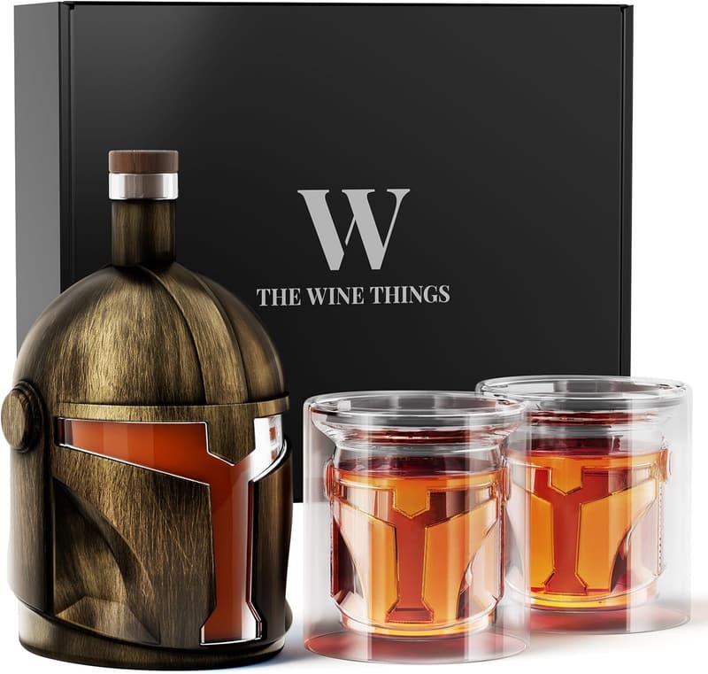 Galaxy Whiskey Decanter Set - Handmade 34 Oz with Two Glasses