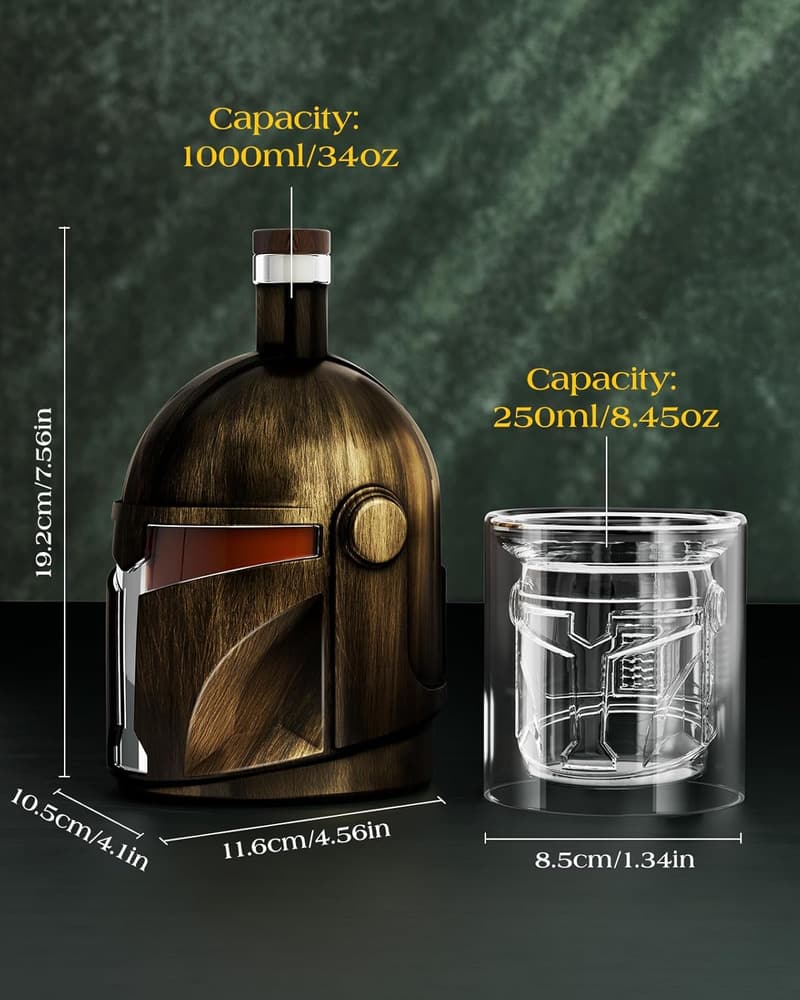 Galaxy Whiskey Decanter Set - Handmade 34 Oz with Two Glasses