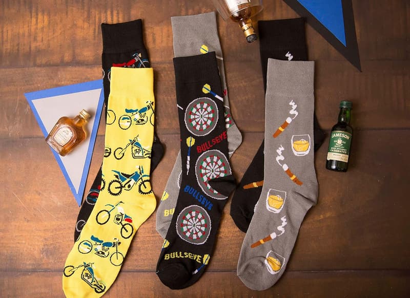 Late Night Party Socks for Men | Scotch & Cigars Theme - 2 Pairs