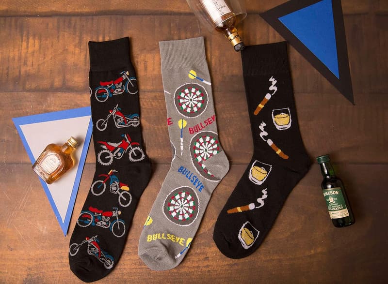 Late Night Party Socks for Men | Scotch & Cigars Theme - 2 Pairs