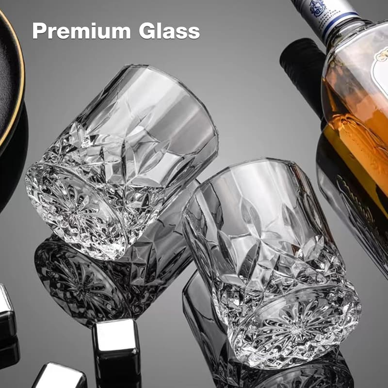 Luxury Whiskey Glasses Set of 4 - 11 oz Barware Gifts for Men