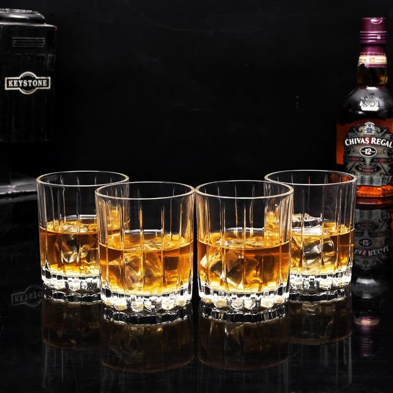 Premium Crystal Whiskey Glasses Set - 10 Oz in Elegant Gift Box