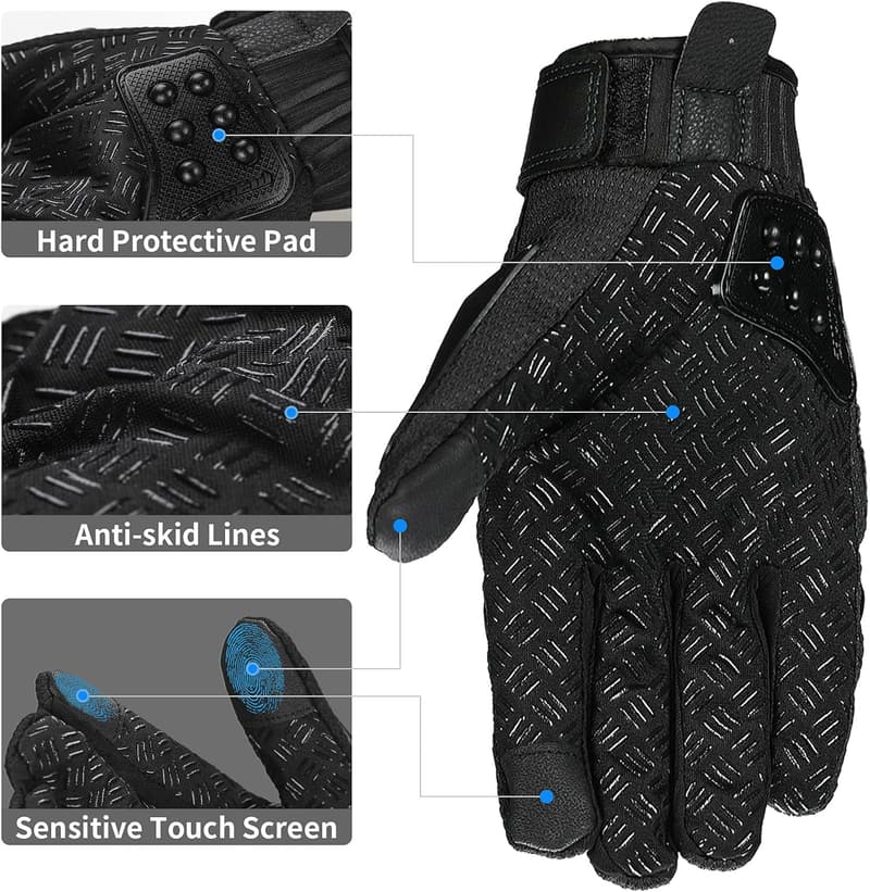 Touchscreen Racing Gloves for Motorbikes - Alloy Steel