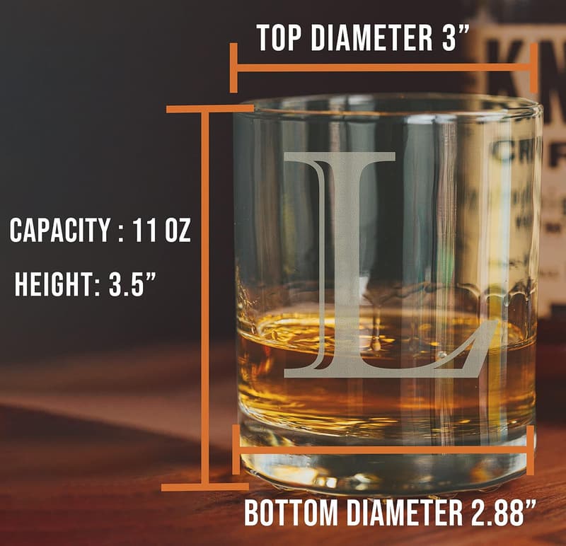Personalized 11oz Whiskey Rocks Glass for Men - Father's Day Gift