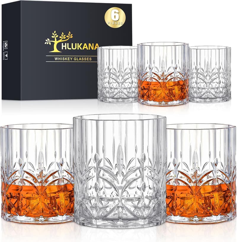 Set of 6 Unbreakable 14 oz Whiskey Glasses - BPA-Free, Dishwasher Safe