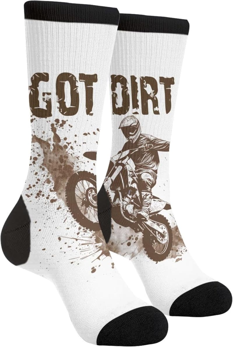 Men's & Women's 3D Printed Dirt Bike Racing Crew Socks