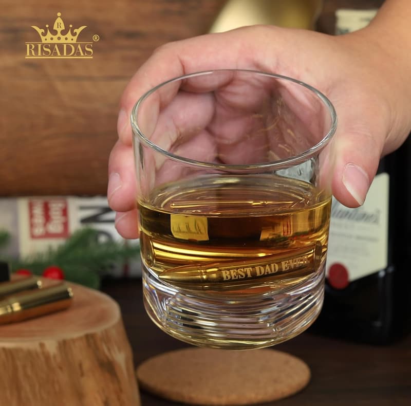 Father's Day Gold Whiskey Stones Set - Gift for Dad and Stepdad