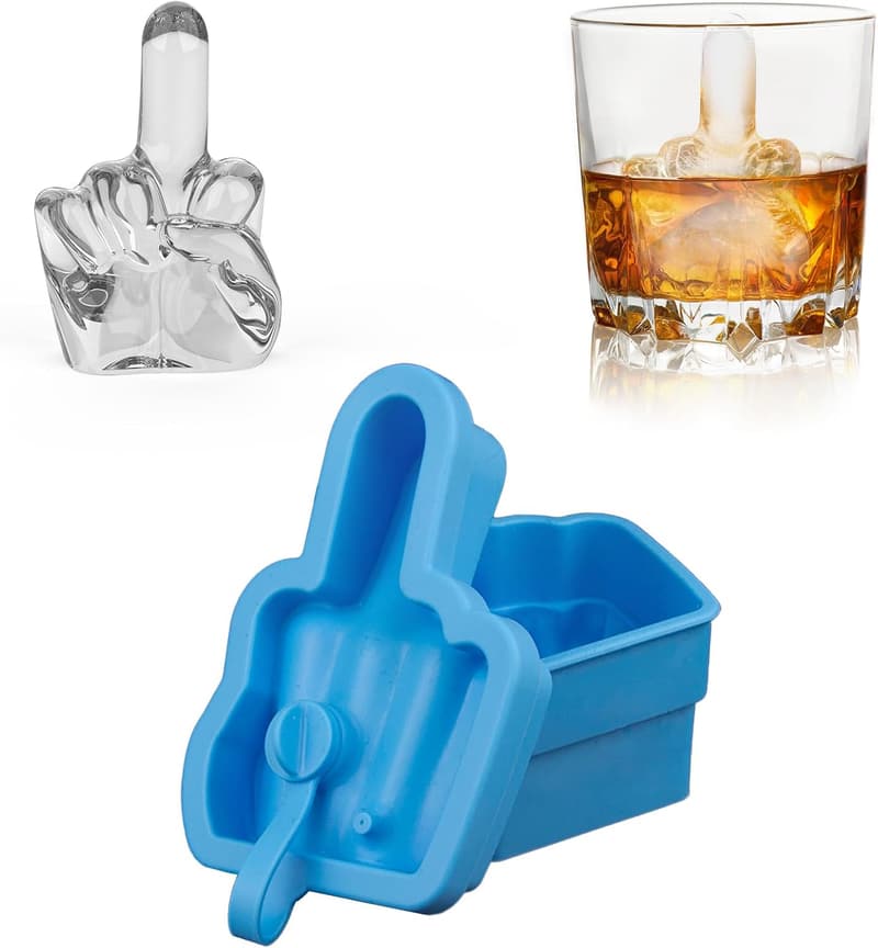 Fun Middle Finger Ice Cube Mold - Easy-Release Silicone, BPA Free