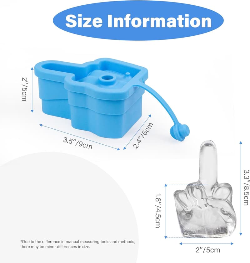 Fun Middle Finger Ice Cube Mold - Easy-Release Silicone, BPA Free