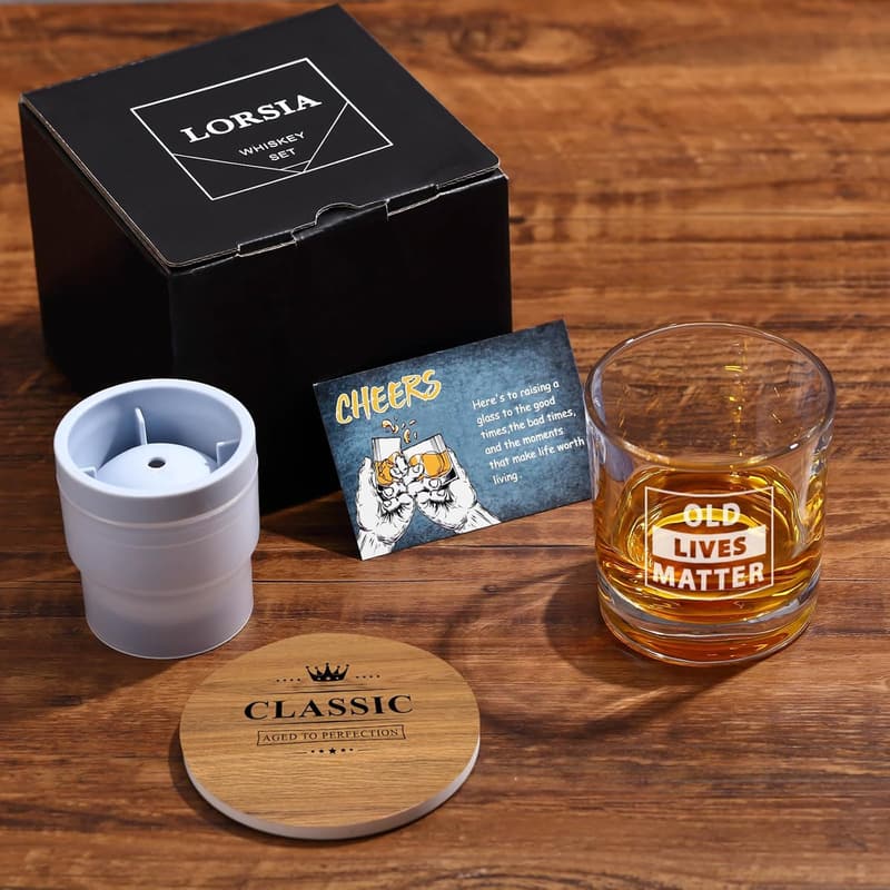 Father's Day Gift: Old Lives Matter Whiskey Glass Set