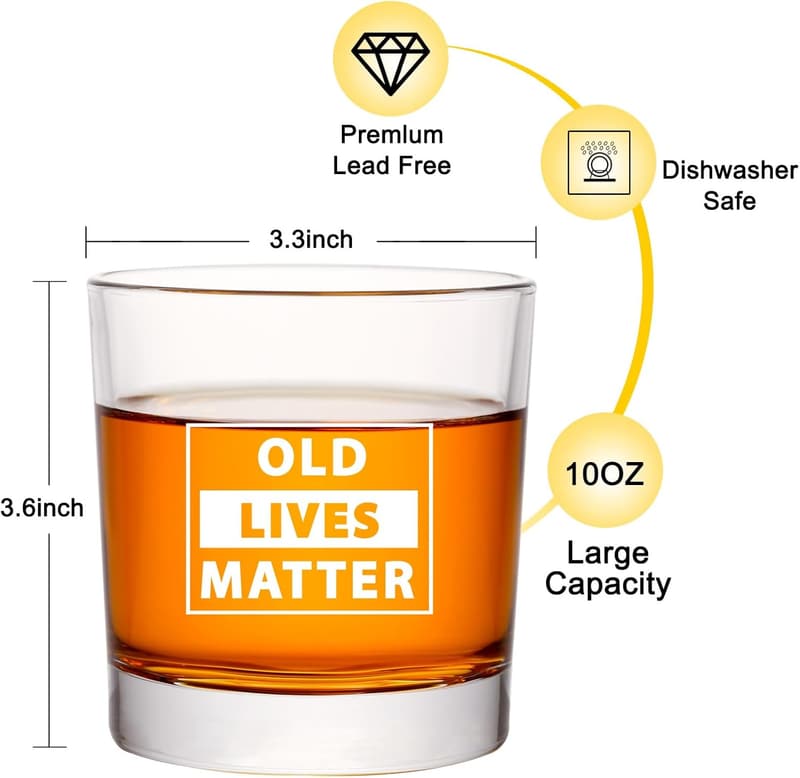 Father's Day Gift: Old Lives Matter Whiskey Glass Set