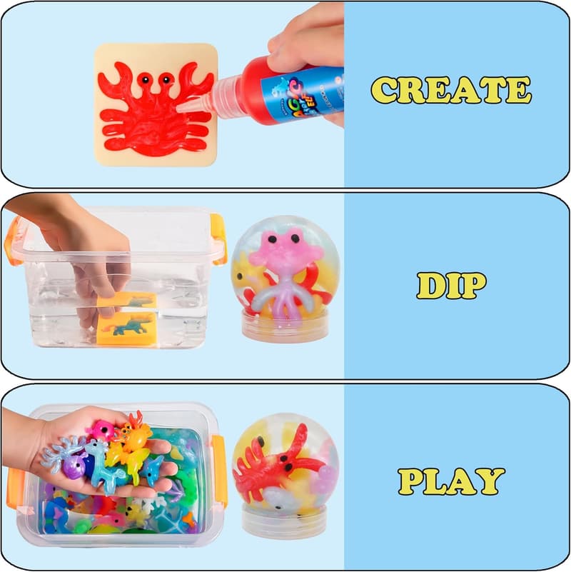 Magic Aqua Fairy Water Gel Kit for Kids with 20 Colors & Molds