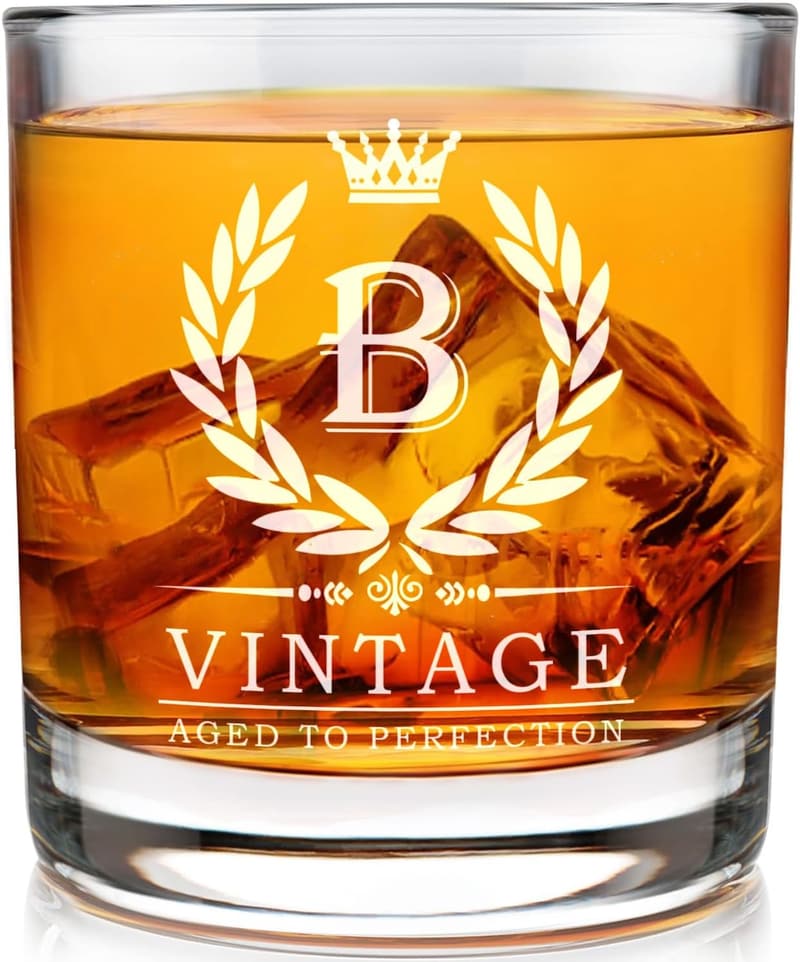Personalized 11oz Whiskey Glass - Custom Monogram Gift for Dad