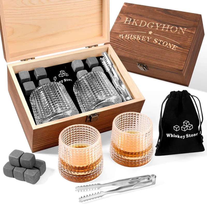 Whiskey Stones Gift Set for Him - Perfect Birthday & Father's Day