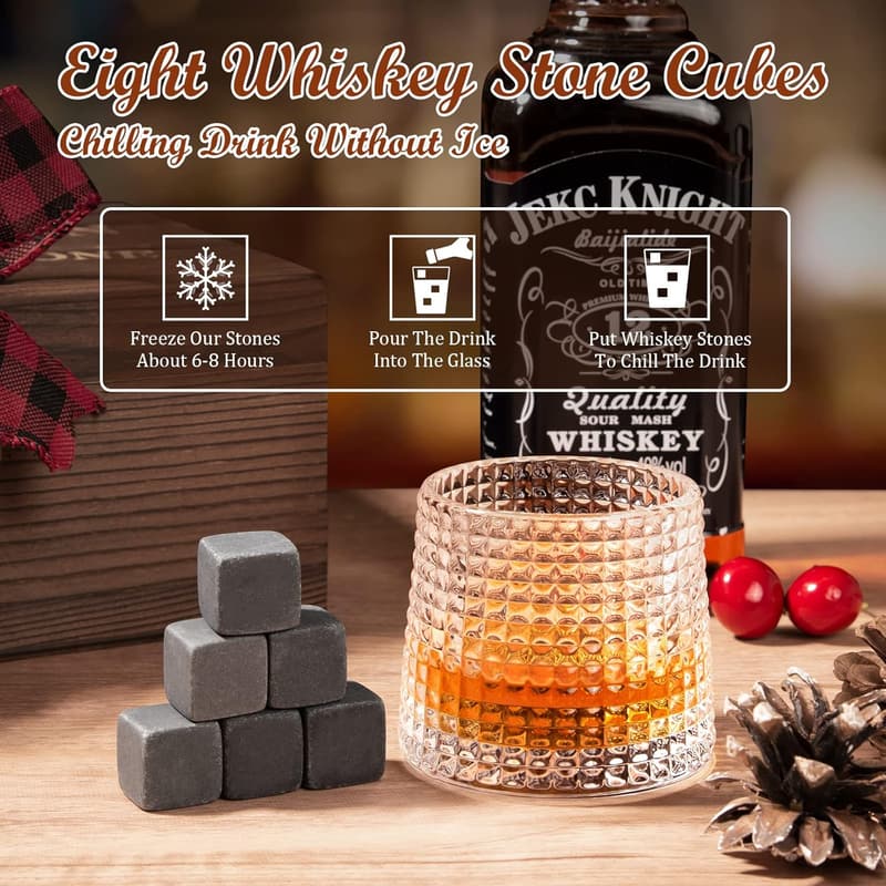 Whiskey Stones Gift Set for Him - Perfect Birthday & Father's Day