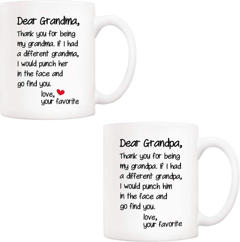 Funny Grandparents Coffee Mug Set - 11 Oz Christmas Gift