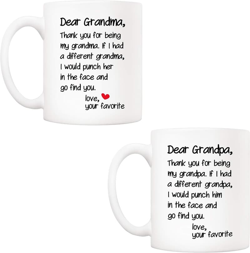 Funny Grandparents Coffee Mug Set - 11 Oz Christmas Gift