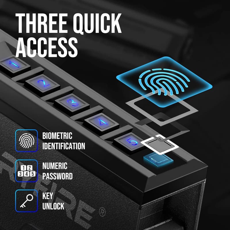 Biometric Handgun Safe with Quick Access and Fingerprint Lock