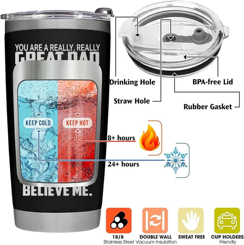Funny Insulated Stainless Steel Tumbler for Father's Day