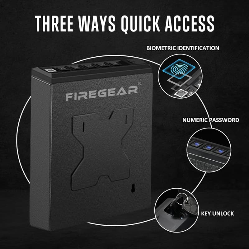 Biometric Gun Safe - Compact Childproof Storage for 20 Users
