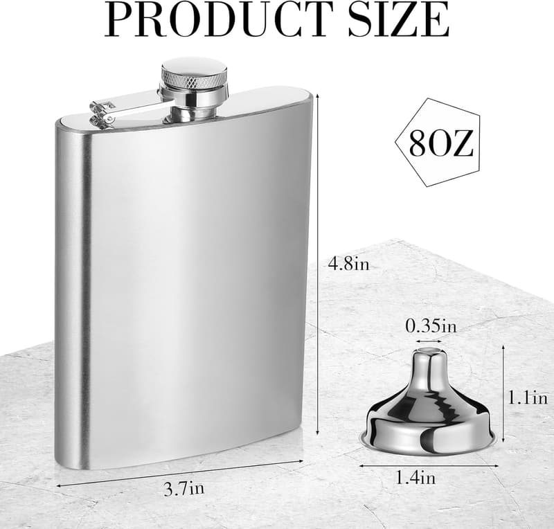 Stainless Steel Hip Flask Set with Funnel - 30 Pieces for Weddings