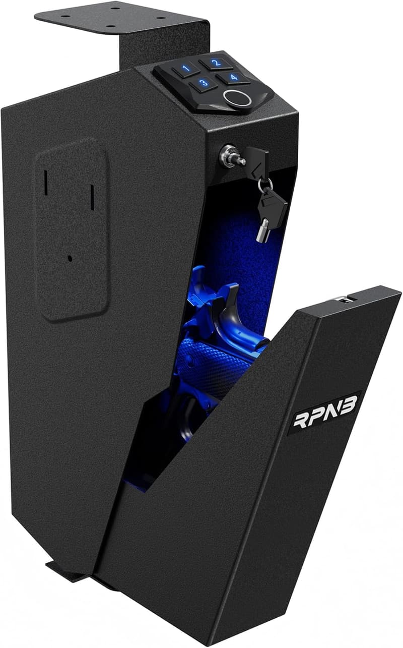 California DOJ Certified Biometric Handgun Safe with Auto Open Lid