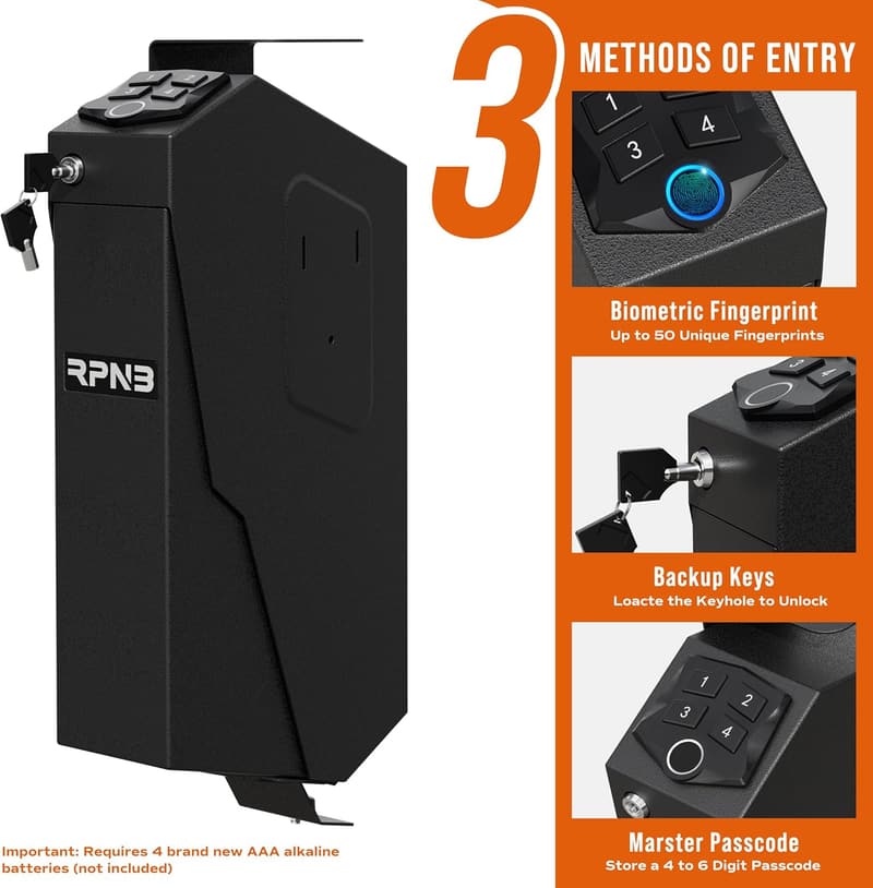 California DOJ Certified Biometric Handgun Safe with Auto Open Lid