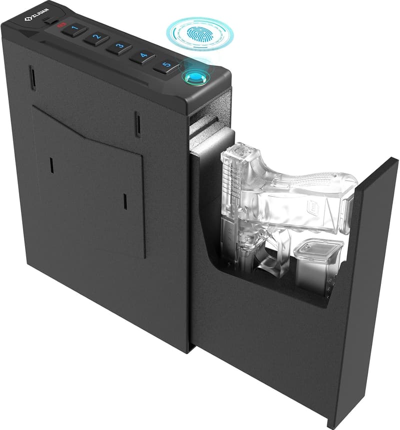 Quick-Access Pistol Safe with Keypad Lock for Nightstand