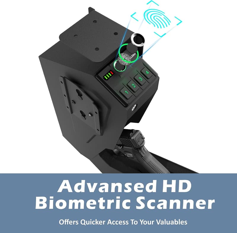 Biometric Quick-Access Pistol Safe for Nightstand