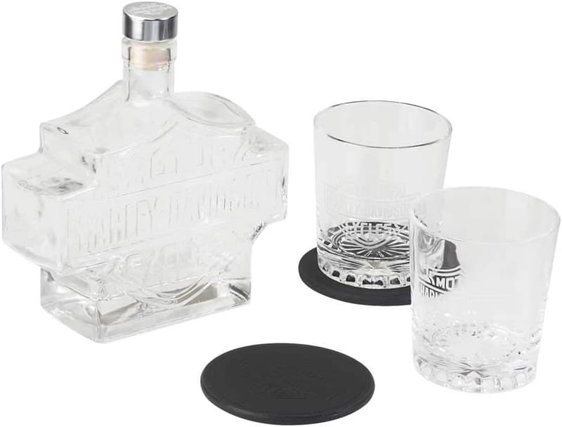 Harley-Davidson Hand Blown Bar & Shield Decanter Set