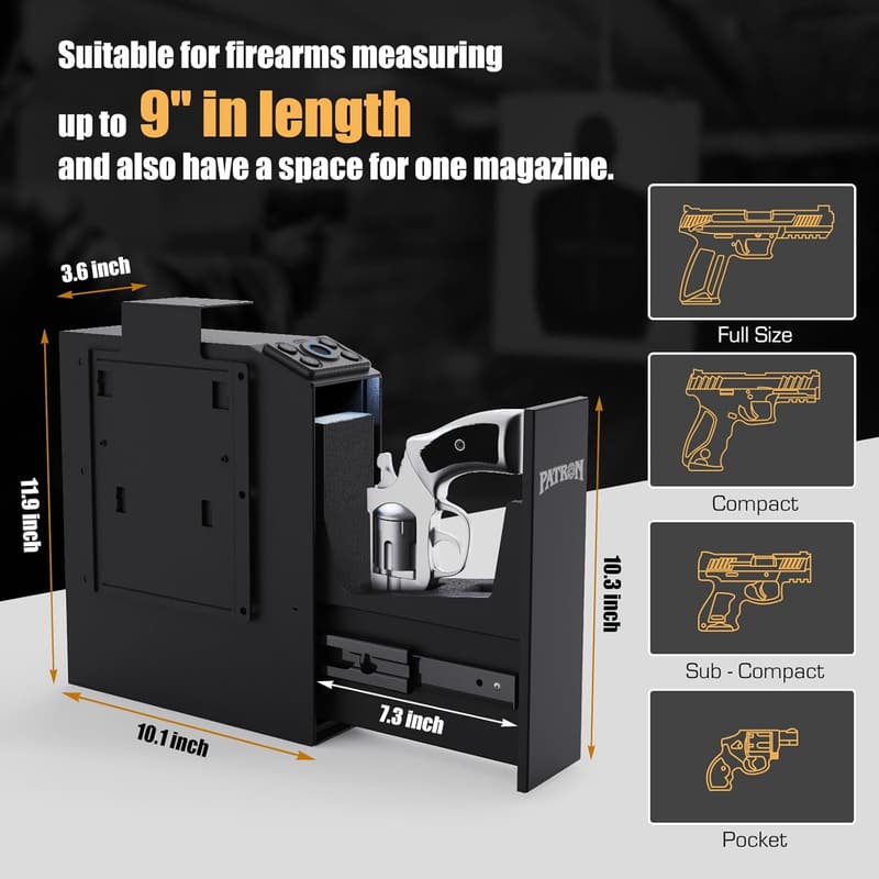 Biometric Handgun Safe with Fingerprint Lock for Quick Access