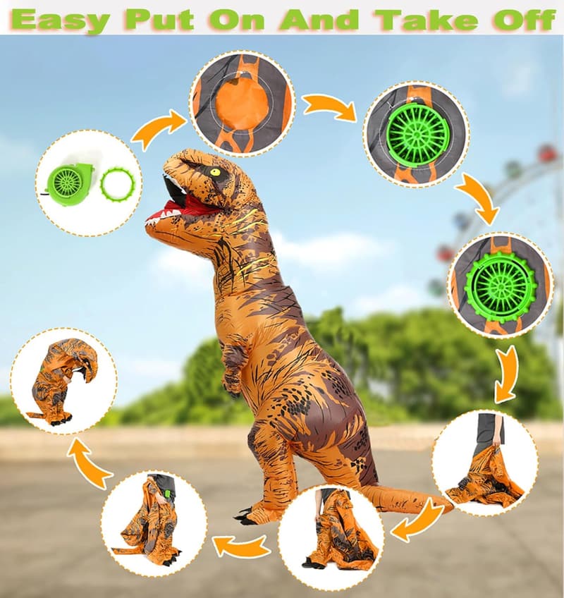 Adult Inflatable T-Rex Costume for Halloween Fun