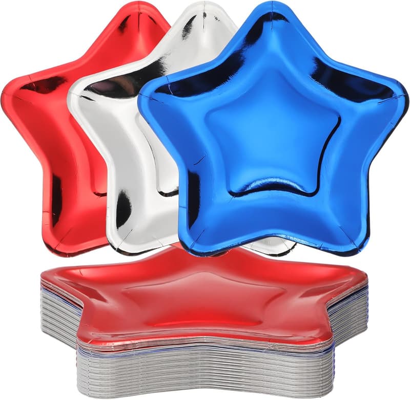 Star Shaped Disposable Paper Plates for Graduation & Parties