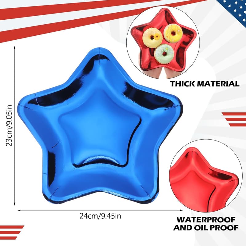 Star Shaped Disposable Paper Plates for Graduation & Parties
