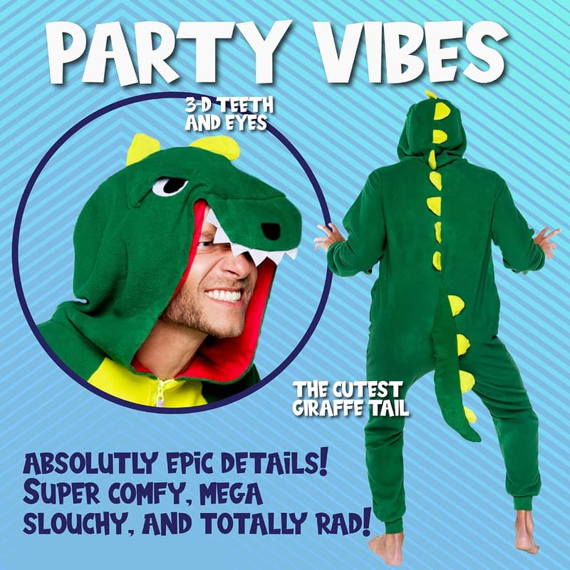 Halloween Animal Costume Onesie - Slim Fit Plush Suit for Adults
