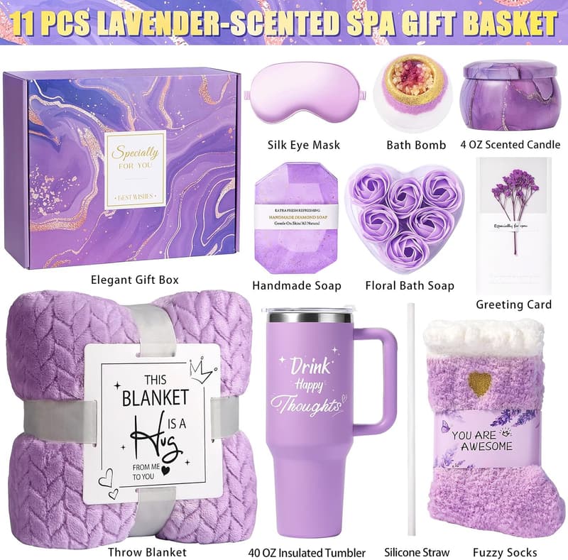 Birthday Spa Gift Basket for Women - Self Care & Relaxation Essentials