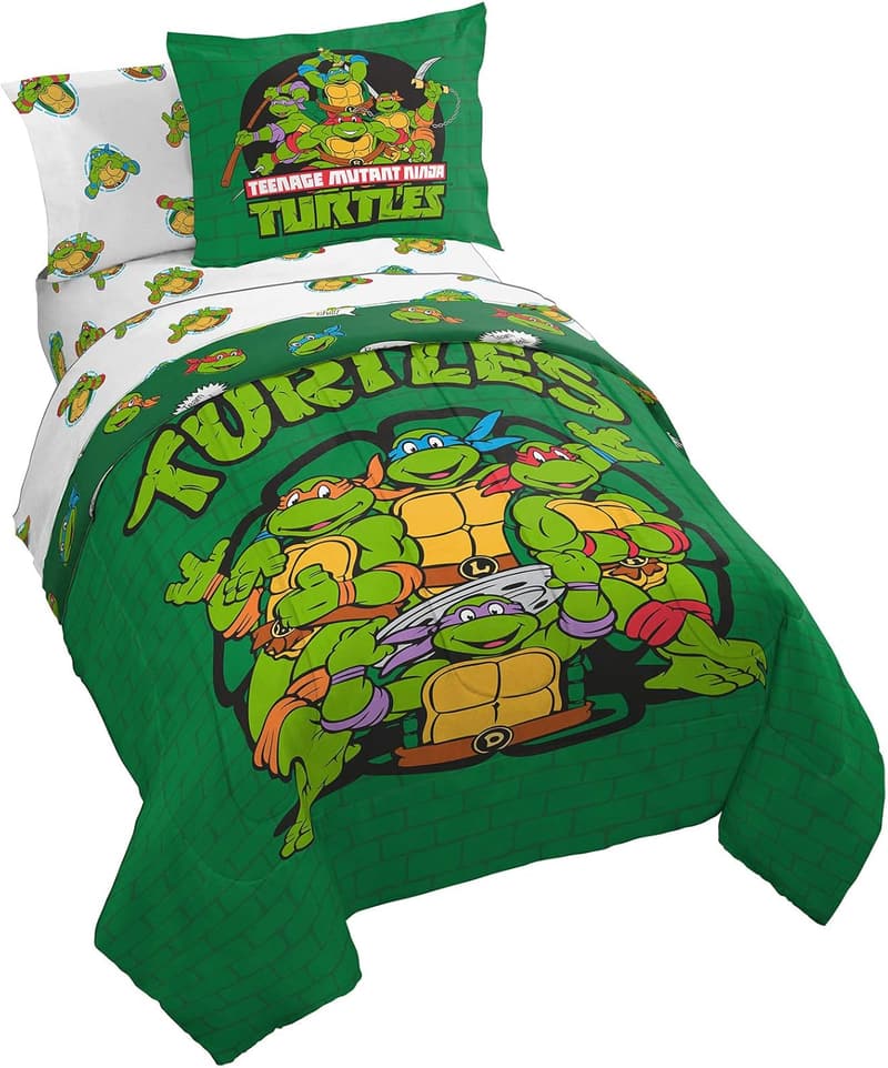 Teenage Mutant Ninja Turtles 7-Piece Bed Set with Comforter & Sheets