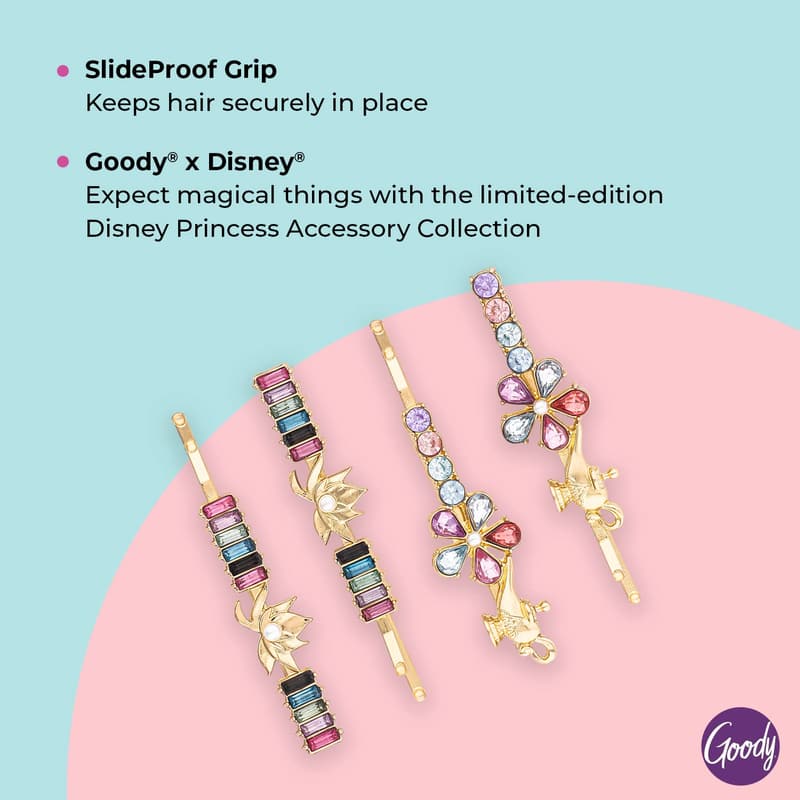 Disney Princess Jasmine Slideproof Bobby Pins - 4 Count