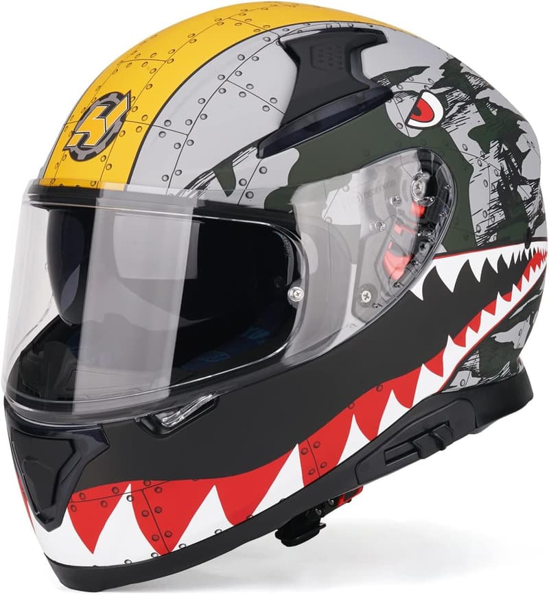 Lightweight DOT Approved Full Face Motorcycle Helmet for Adults