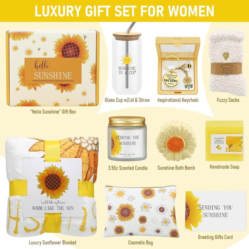Relaxation Spa Gift Set with Luxury Blanket for Women