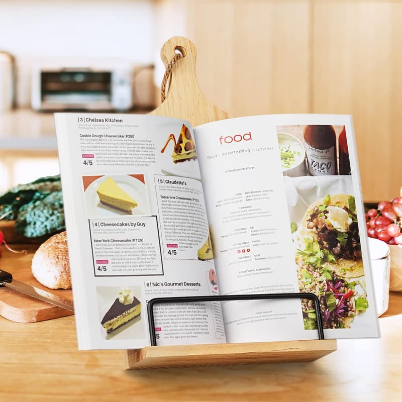 Birthday Cookbook Stand with Chalkboard Eraser for Women