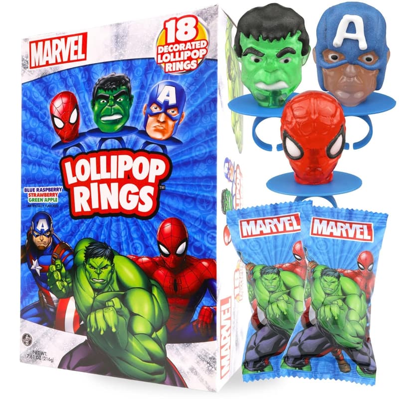 Marvel Avengers Lollipop Rings - Birthday Party Favors (18 Count)