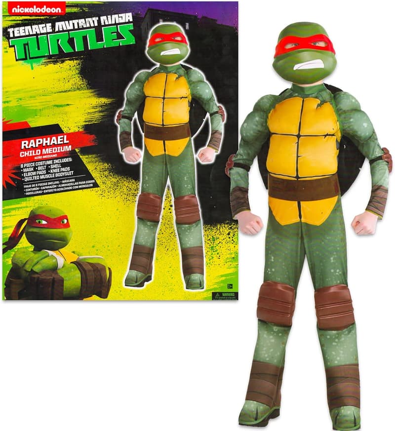 TMNT Halloween Costume for Boys with Muscle Bodysuit & Mask