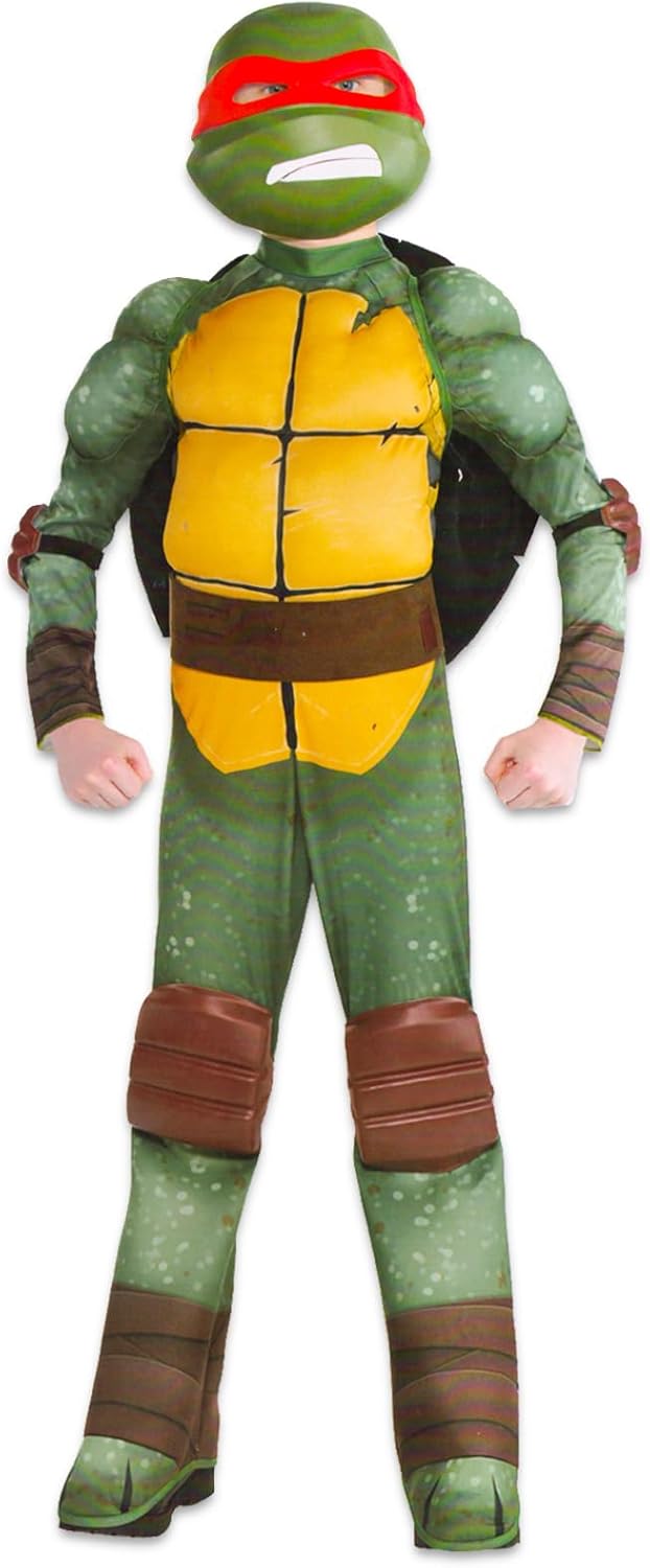 TMNT Halloween Costume for Boys with Muscle Bodysuit & Mask