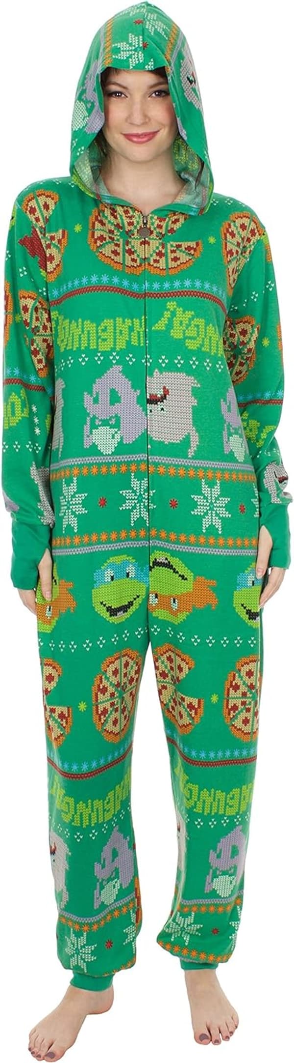 Teenage Mutant Ninja Turtles Green Adult Pajama Onesie