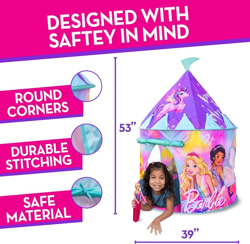 Dreamtopia Pink Princess Play Tent for Kids - Folds for Storage