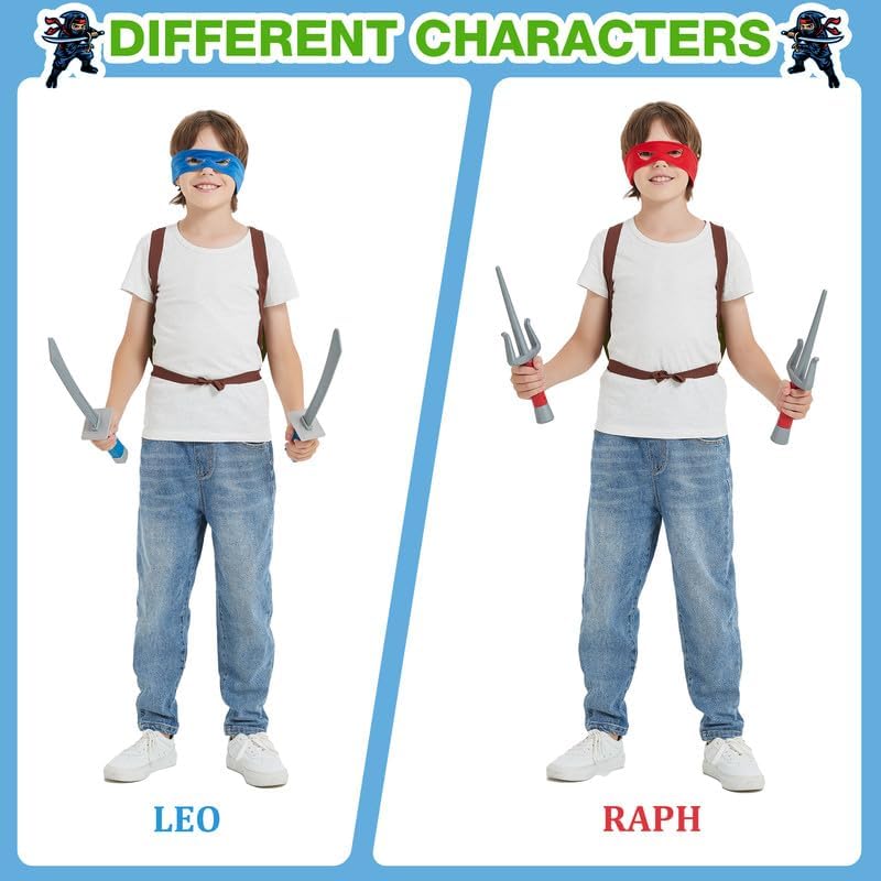 Kids Superhero Ninja Costume with Toy Weapons and Eye Mask